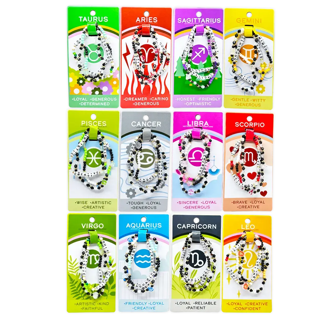 Zodiac 3-Piece Bead Bracelets - 12 Pieces Per Retail Ready Display 25069 2