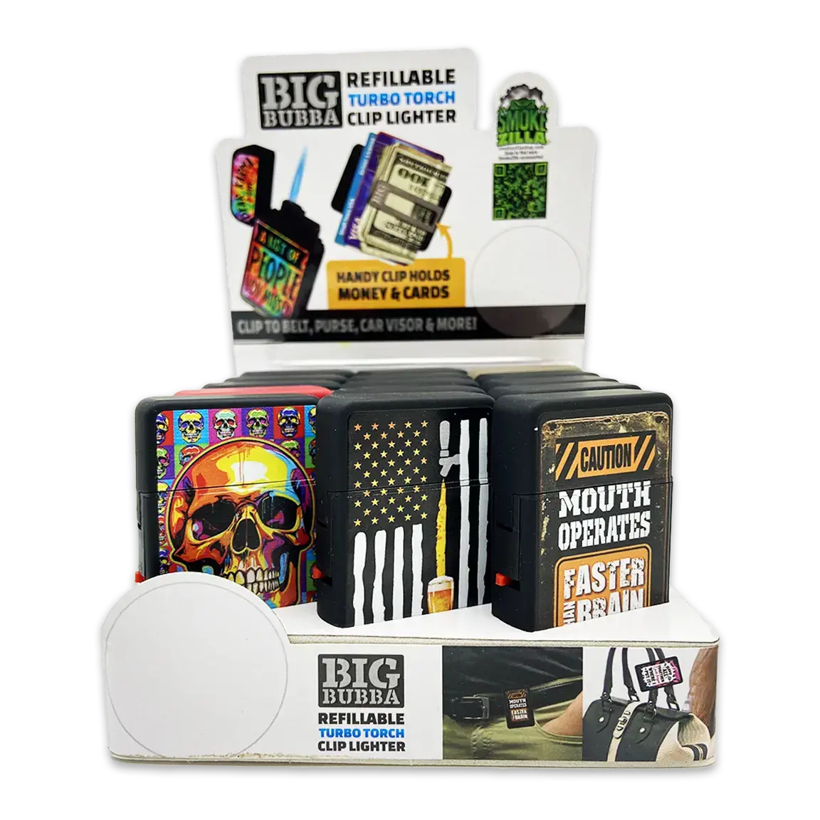 Big Bubba Dual Torch Lighter With Money Clip - 15 Pieces Per Retail Ready Display 25088 2