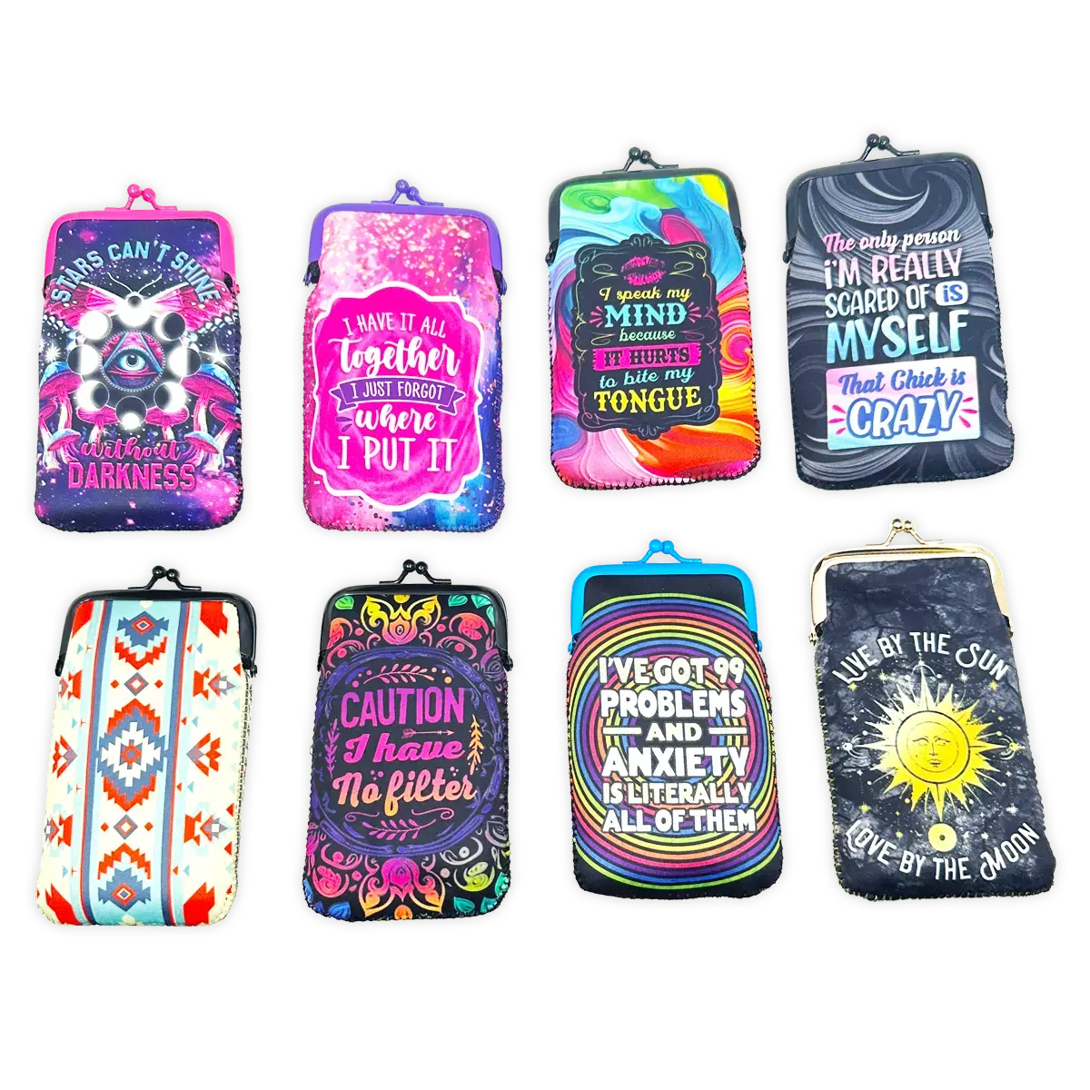Neoprene Cigarette Pouch With Pocket - 8 Pieces Per Retail Ready Display 25089 2