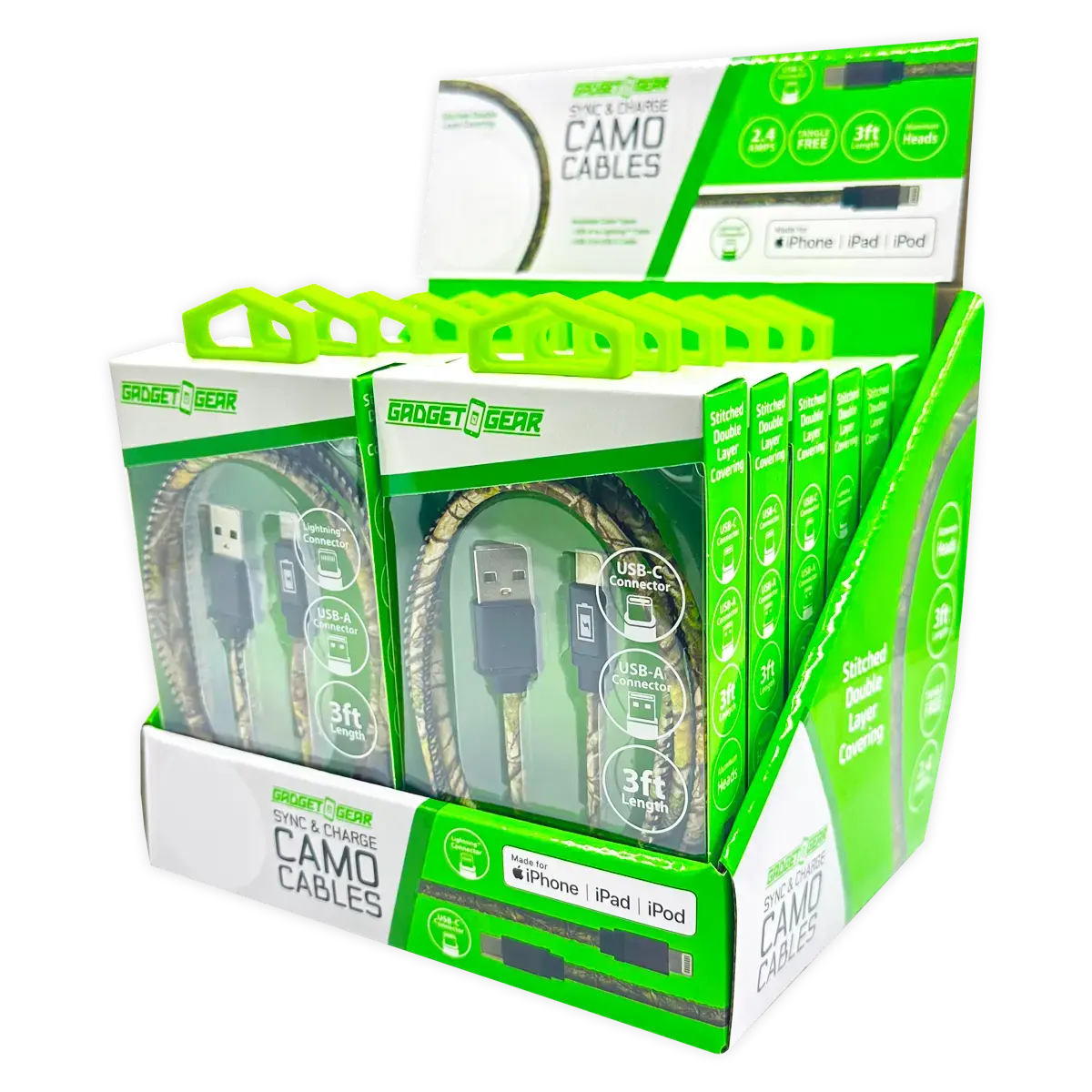 Charging Cable Camo Assortment 3Ft - 12 Pieces Per Retail Ready Display 25112 1