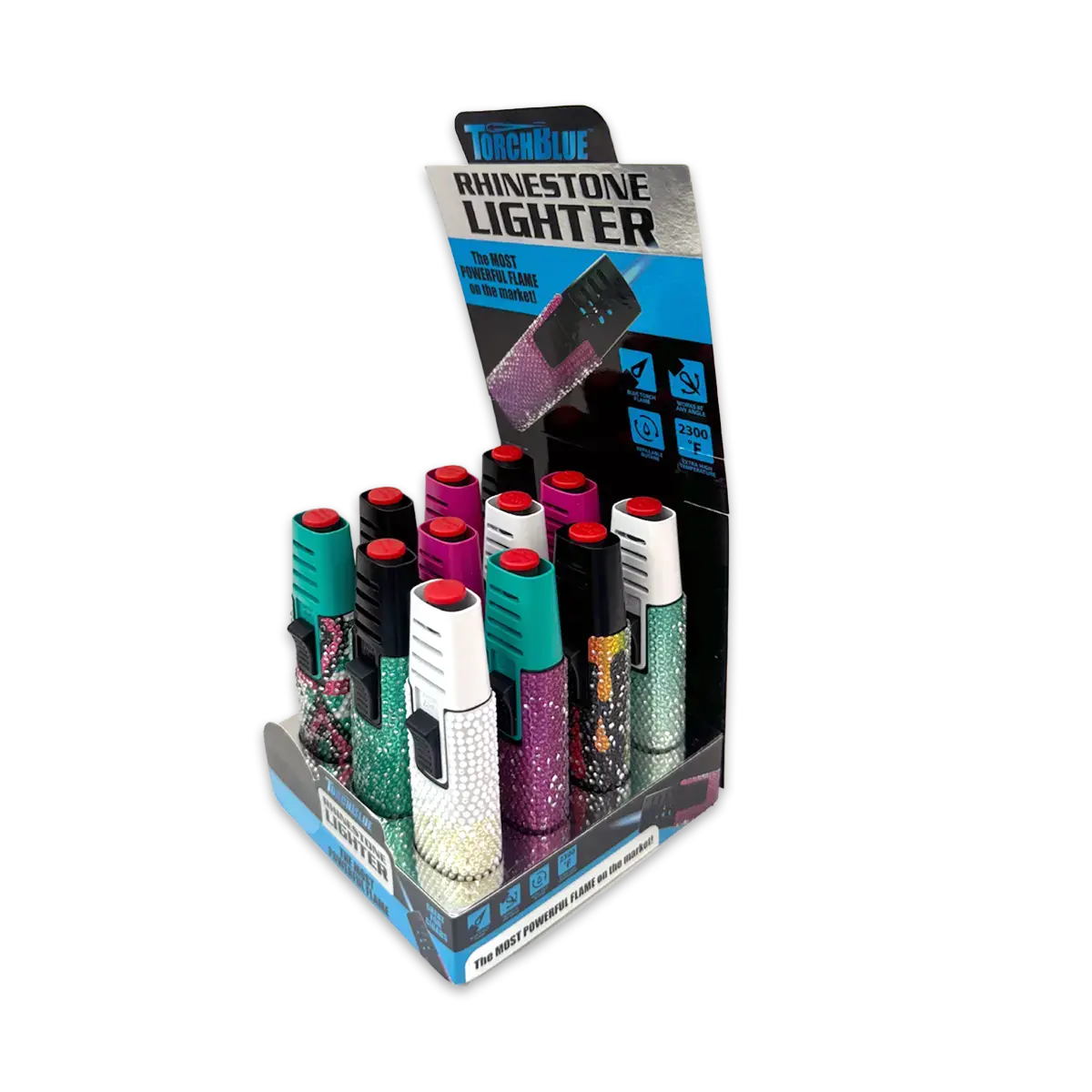 Rhinestone Torch Stick Bottle Opener Lighter - 12 Pieces Per Retail Ready Display 25140 1