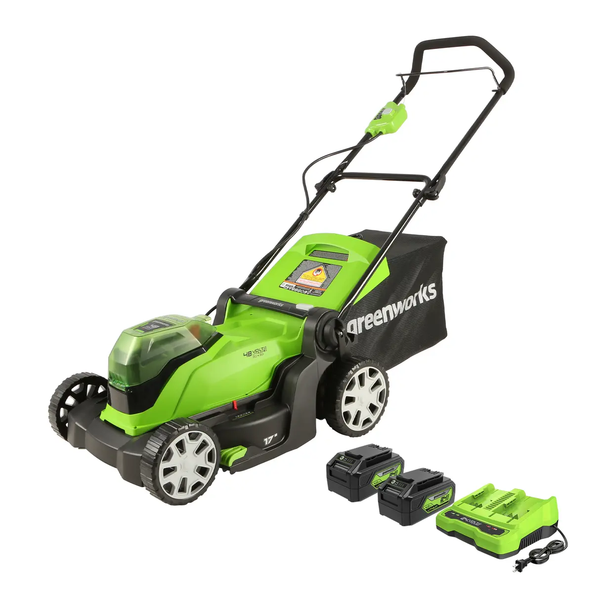 48V (24V X 2) 17" Lawn Mower, (2) 4.0Ah Batteries And Charger Included - Mo48b2210 1