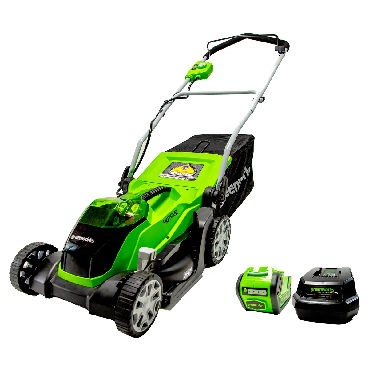 Greenworks 40V 14" Cordless Push Lawn Mower, 4.0Ah Battery And Charger Included 1