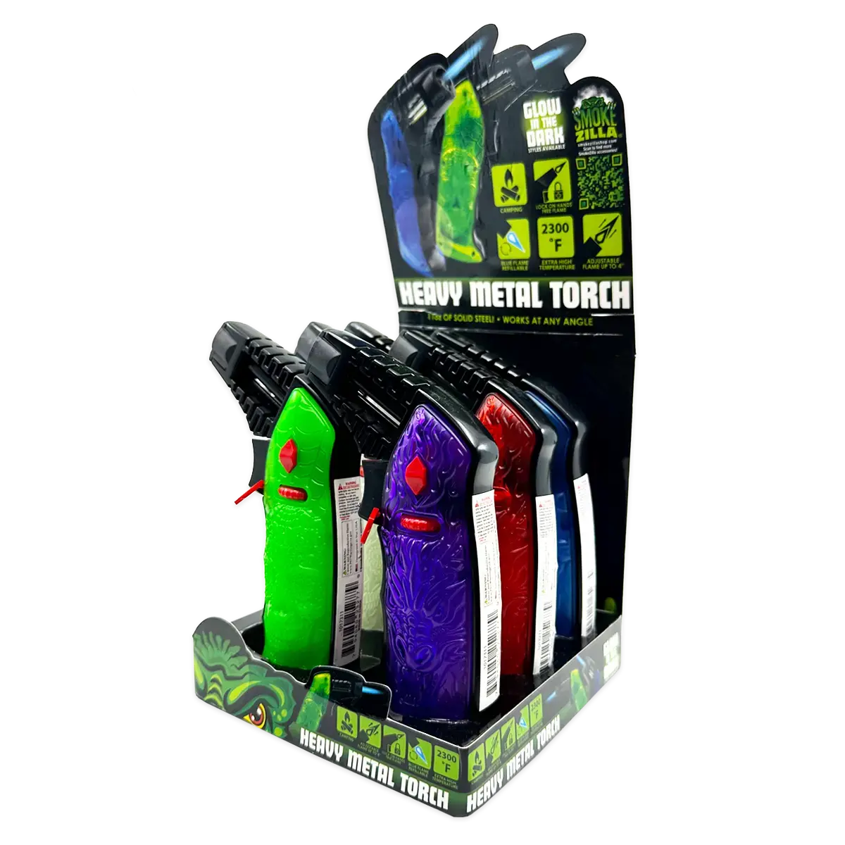 Xxl Torch Lighter With Transparent Handle - 6 Pieces Per Retail Ready Display 25277 1