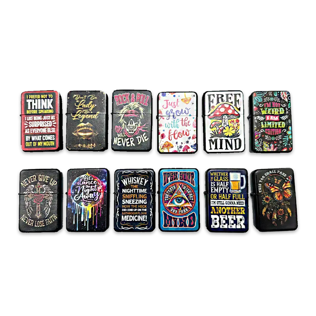 Metal Flip Top Lighter - 12 Pieces Per Retail Ready Display 25279 2