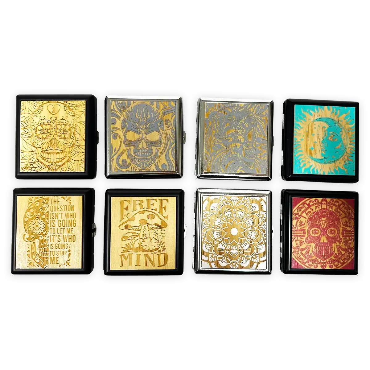Engraved Wood Cigarette Case - 8 Pieces Per Retail Ready Display 25283 2