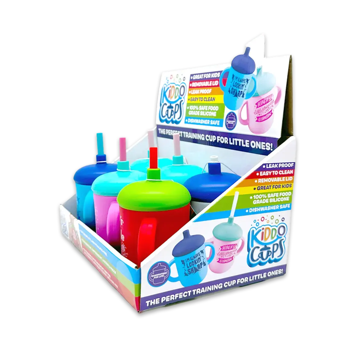 Silicone Kids Toddler Training Kiddo Cups - 6 Pieces Per Retail Ready Display 25297 1