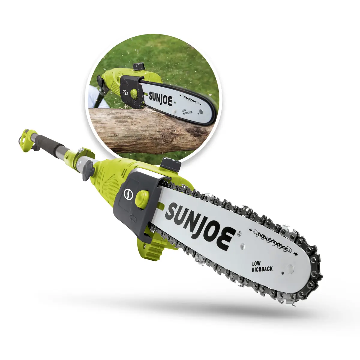 Sun Joe Swj803e Electric Multi-Angle Pole Chain Saw | 10-Inch | 8.0-Amp (Green) 1
