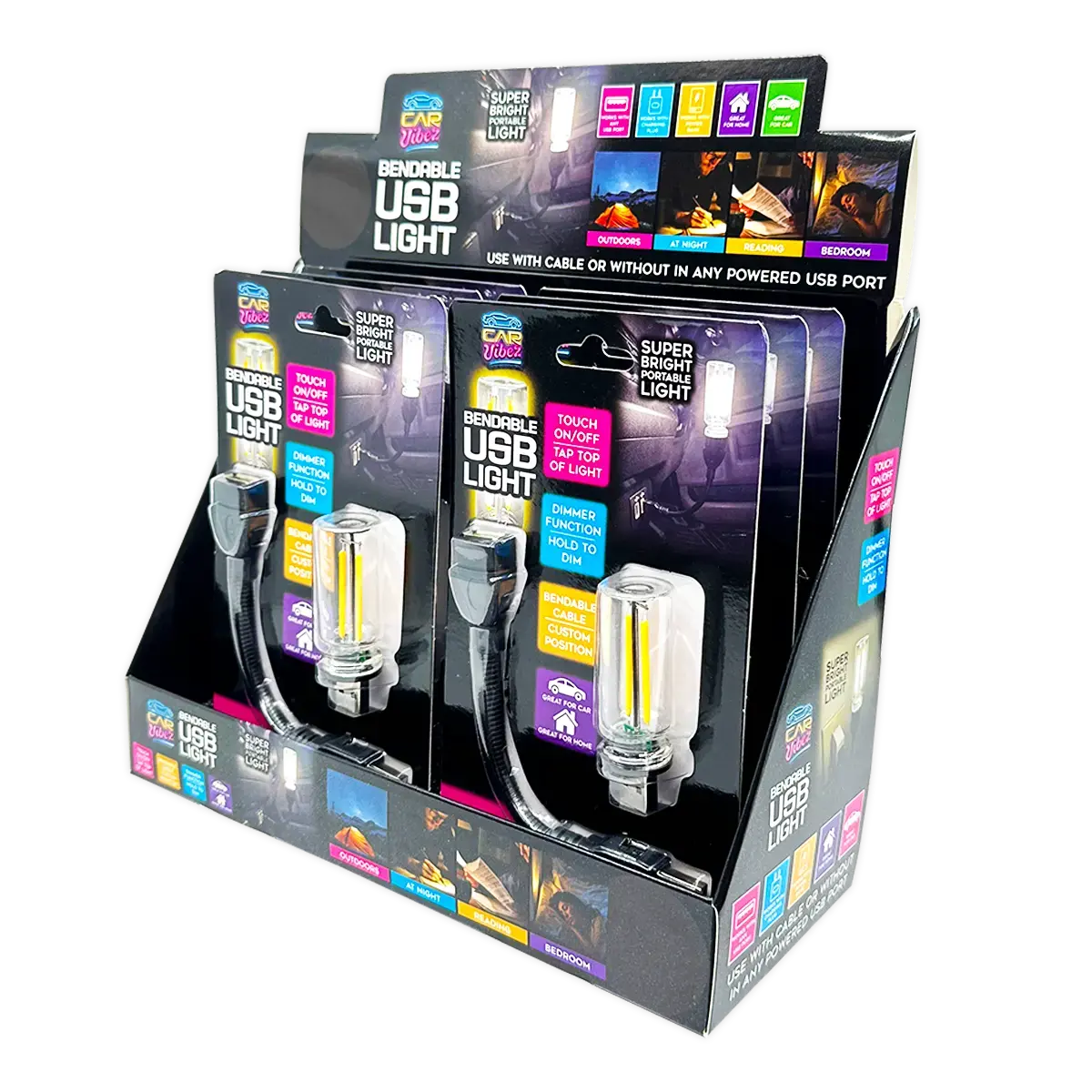 Bendable Usb-A Touch Vintage Lantern Light - 6 Pieces Per  Retail Ready Display 25304 1