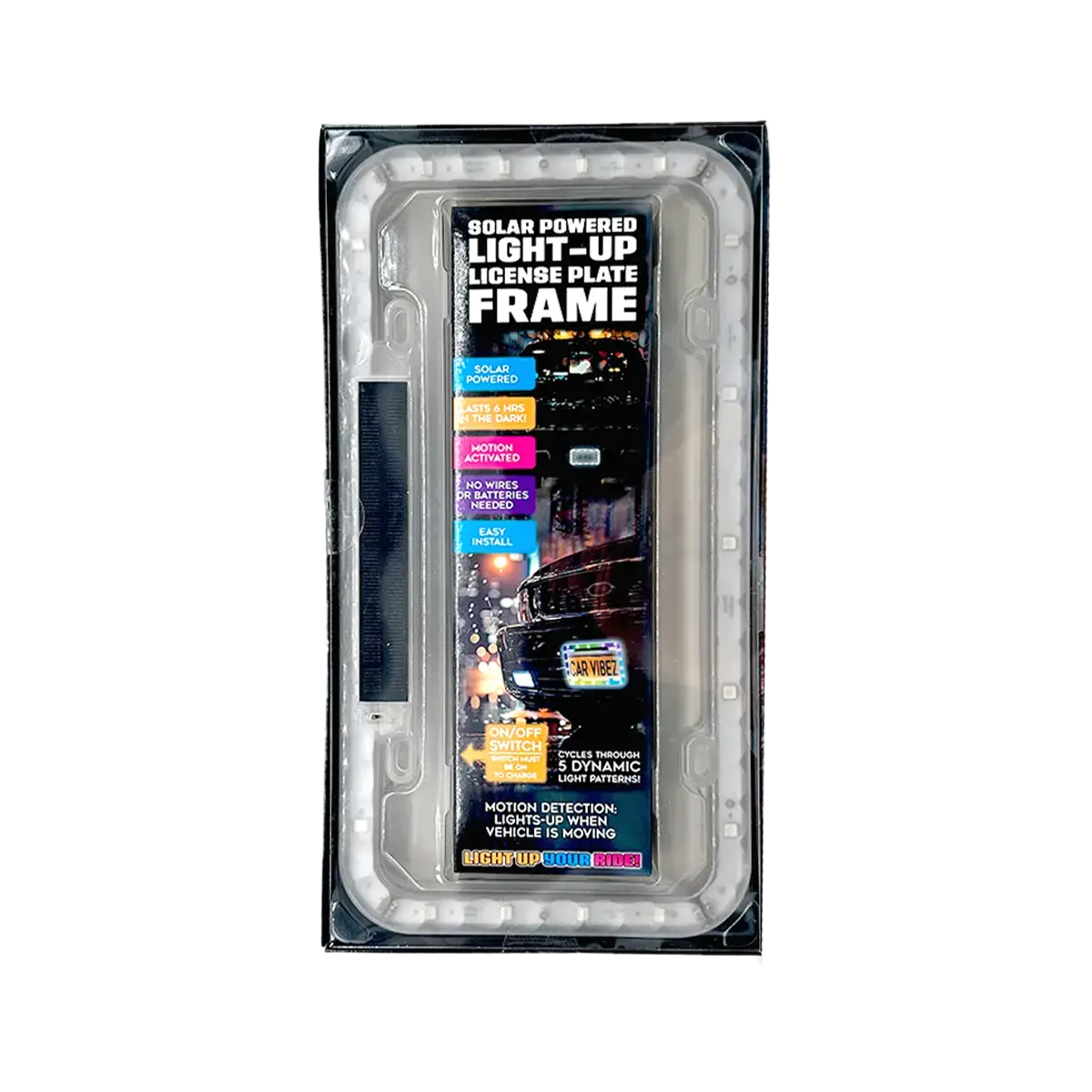 Solar Powered Light-Up License Plate Frame - 6 Pieces Per Retail Ready Display 25378 2