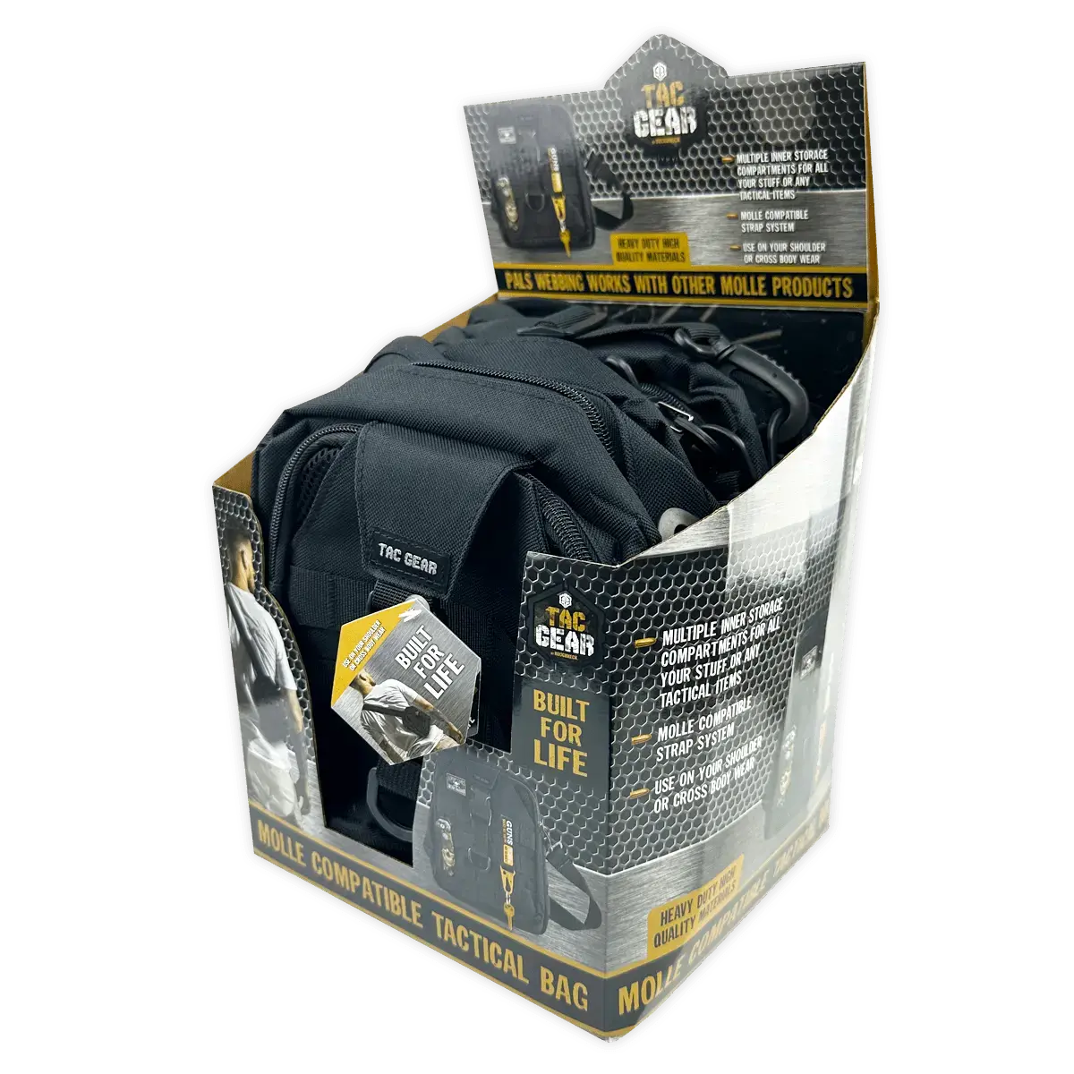 Mini Molle Tactical Sling Bag With Strap - 4 Pieces Per Retail Ready Display 25486 1