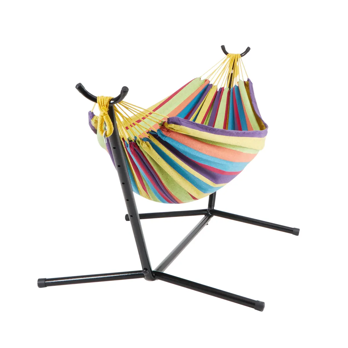 Bliss Hammocks Bhst-401-Cs Hammock & Built-In Stand W/ Carrying Case & Hanging Hardware | 60-In. Wide | 400 Lb. Capacity (Candy Stripe) 2