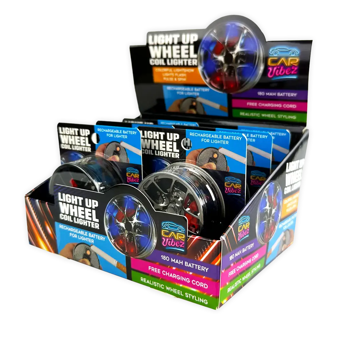 Light-Up Coil Lighter Wheel - 6 Pieces Per Retail Ready Display 25771 1