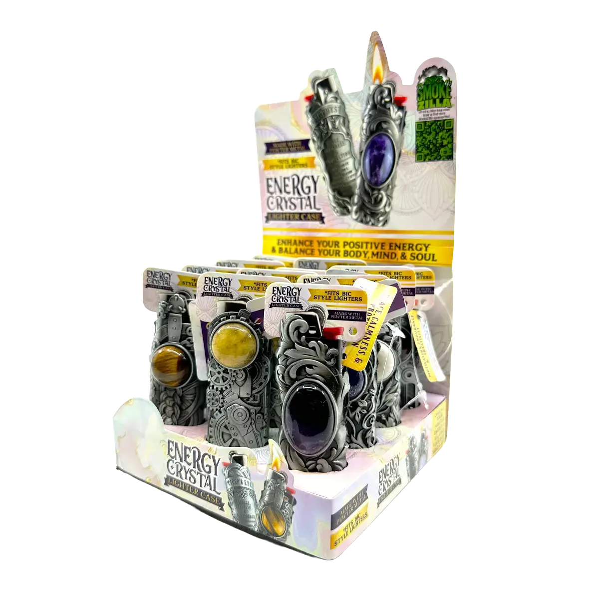 Metal Energy Stone Lighter Case - 12 Pieces Per Retail Ready Display 25847 1
