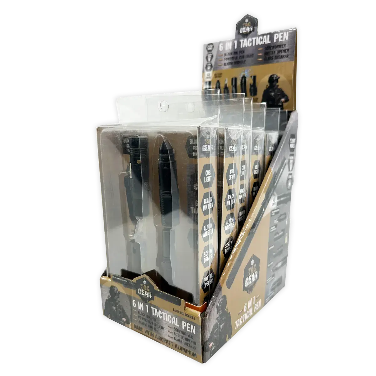 Multi-Tool 6-In-1 Tactical Pen With Led Flashlight - 6 Pieces Per Retail Ready Display 25852 1