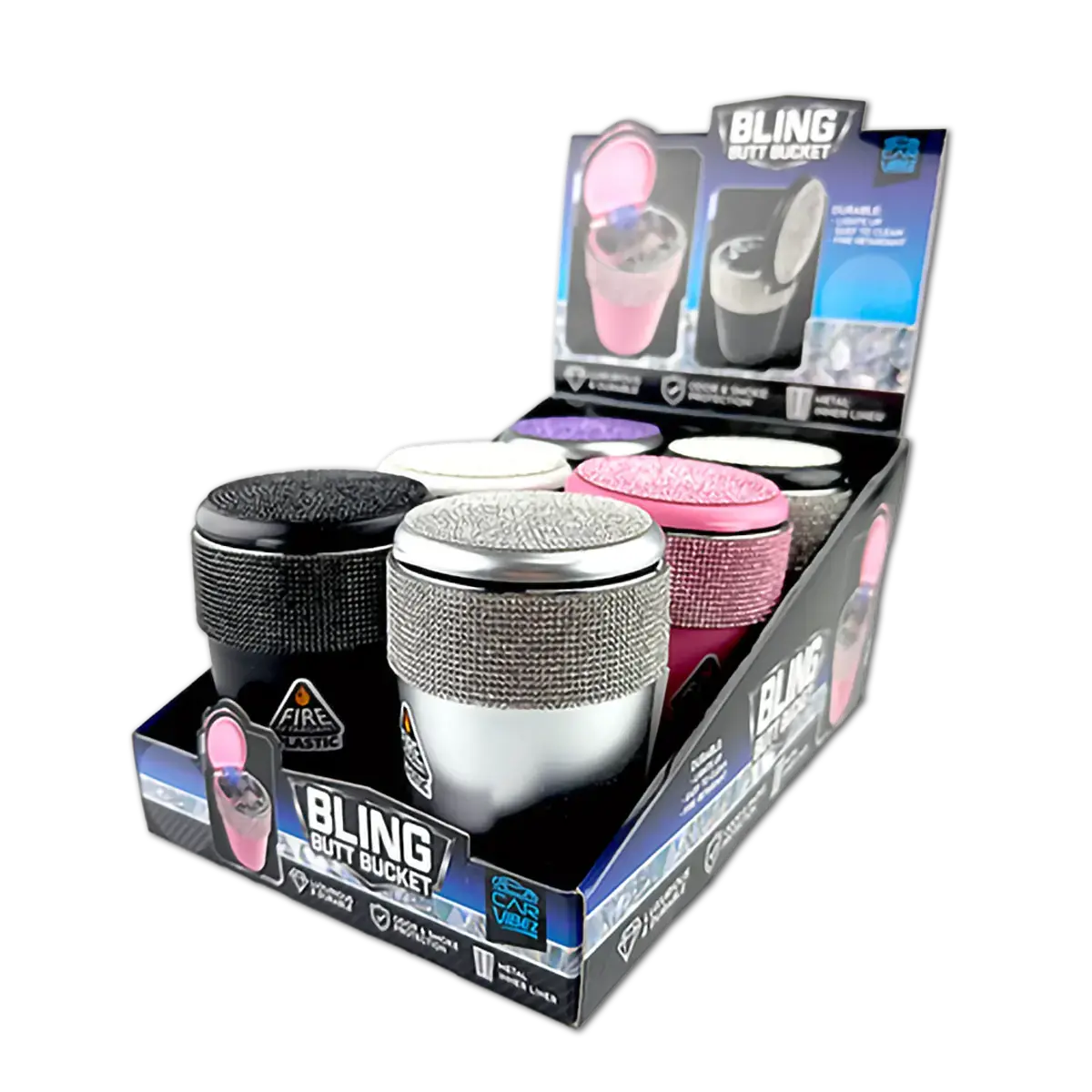 Bling Butt Bucket Ashtray With Led Light - 6 Pieces Per Retail Ready Display 25886 1