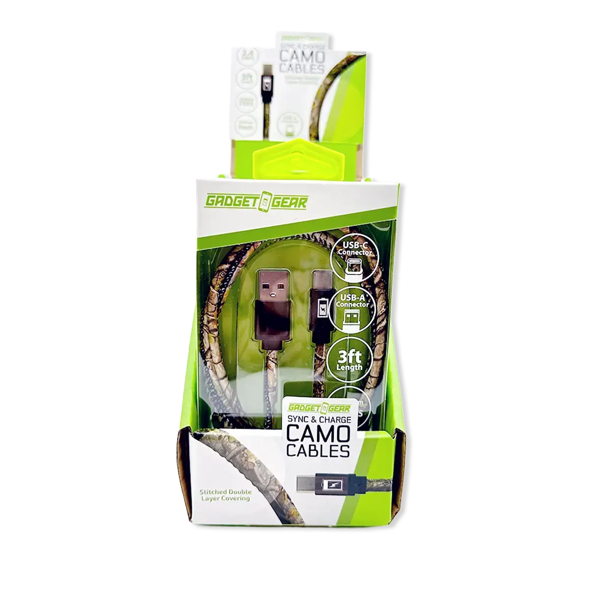 Charging Cable Camo Usb-A-To-Usb-C 3Ft - 6 Pieces Per Retail Ready Display 25972 1