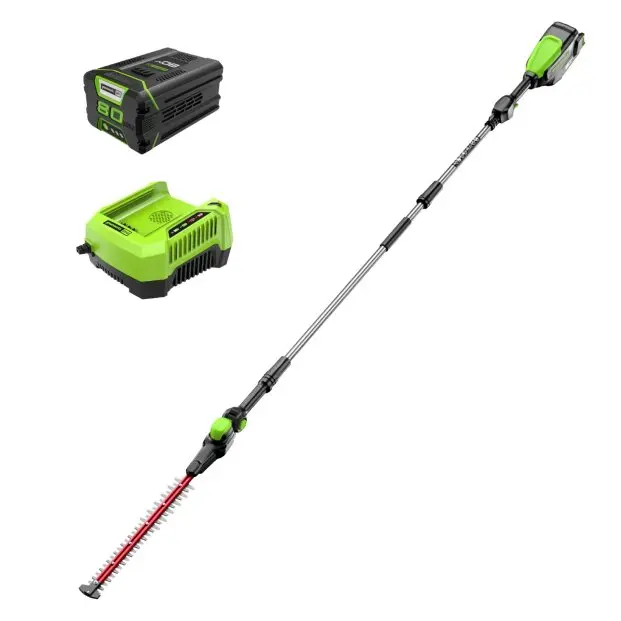 80V 20" Pole Hedge Trimmer, 2.0Ah Battery And Charger Included 1