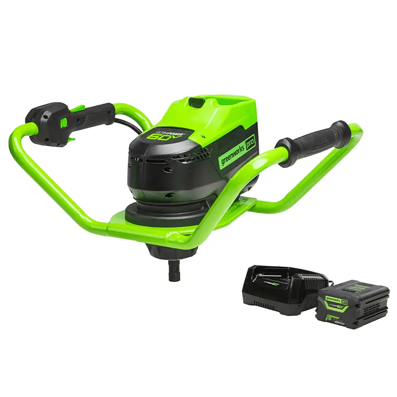 Greenworks Pro 8" 60V Cordless Earth Auger, 4.0Ah Battery And Charger Included 1