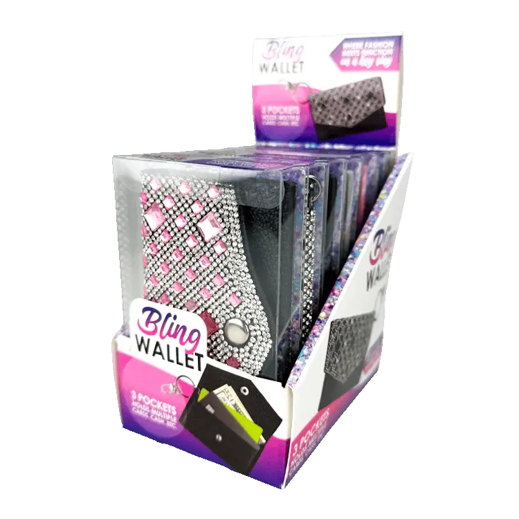 Bling Rhinestone Wallet Keychain - 12 Pieces Per Retail Ready Display 26045 2