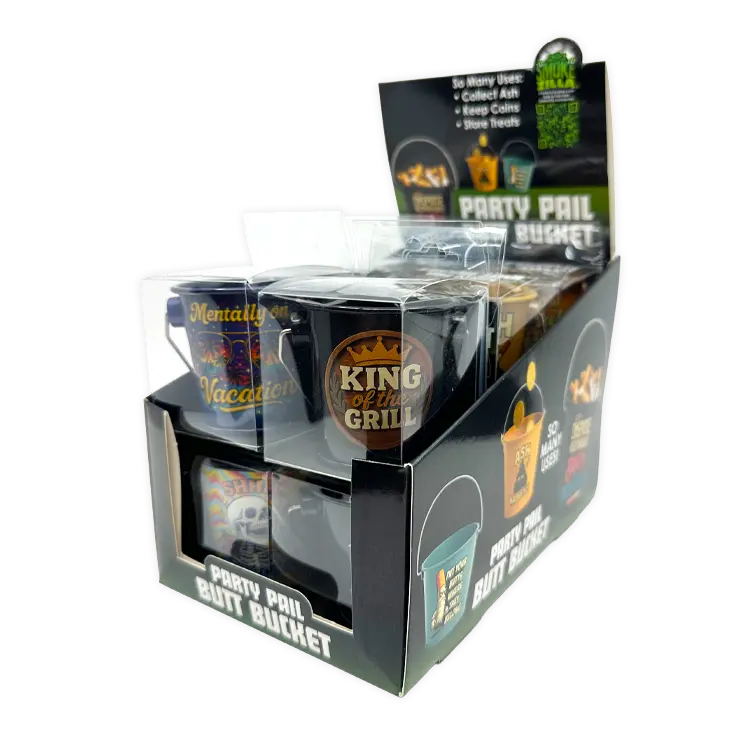 Printed Bucket Ashtray - 12 Pieces Per Retail Ready Display 26097 1