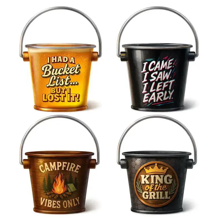 Printed Bucket Ashtray - 12 Pieces Per Retail Ready Display 26097 2