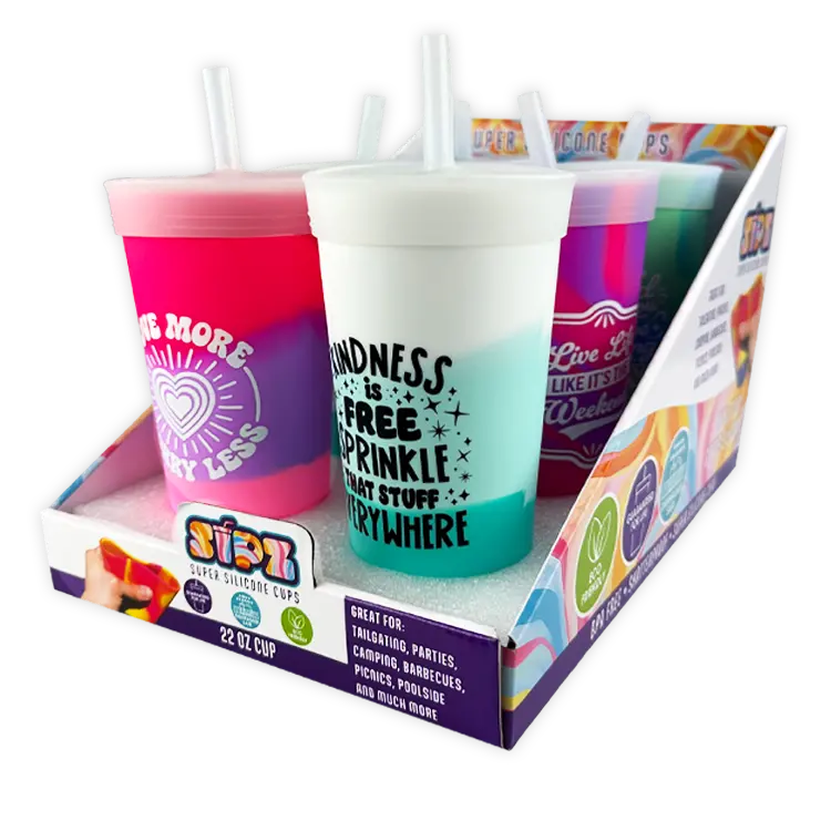 Silicone 22Oz Silicone Cup B - 6 Pieces Per Retail Ready Display 26158 1