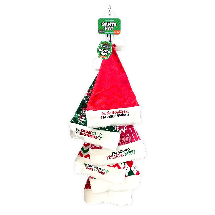 Christmas Santa Winter Hat With Merchandising Hang Strip - 6 Pieces Per Pack 26168 2