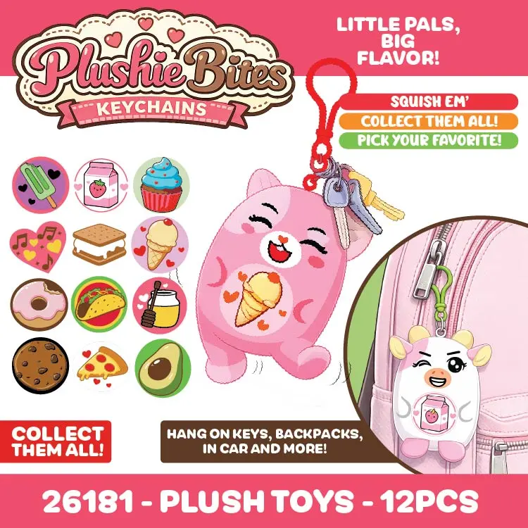 Plushie Bites Keychain - 12 Pieces Per Retail Ready Display 26181 1