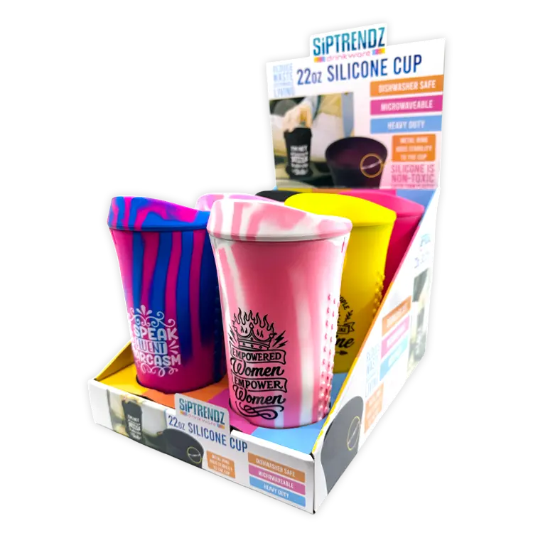 Siptrendz 22Oz Silicone Cups - 6 Pieces Per Retail Ready Display 26263 1