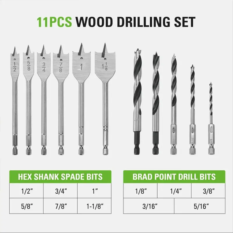 11 Pc Wood Drilling Set 2