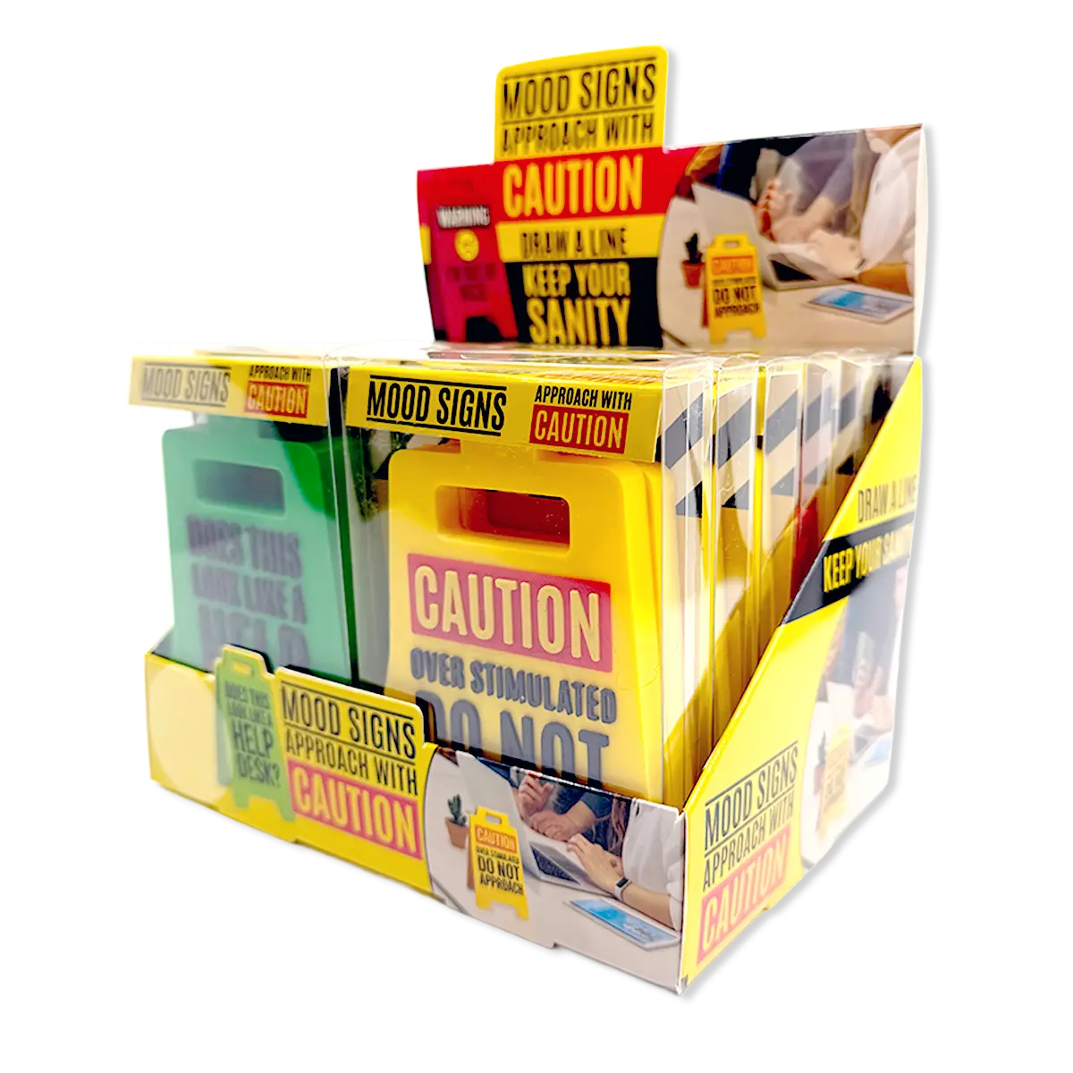 3D Standing Mood Caution Sign Assortment - 12 Pieces Per Retail Ready Display 26537 1