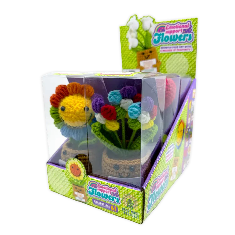 Emotional Support Keepsake Crochet Plush Flowers - 6 Pieces Per Retail Ready Display 26549 1