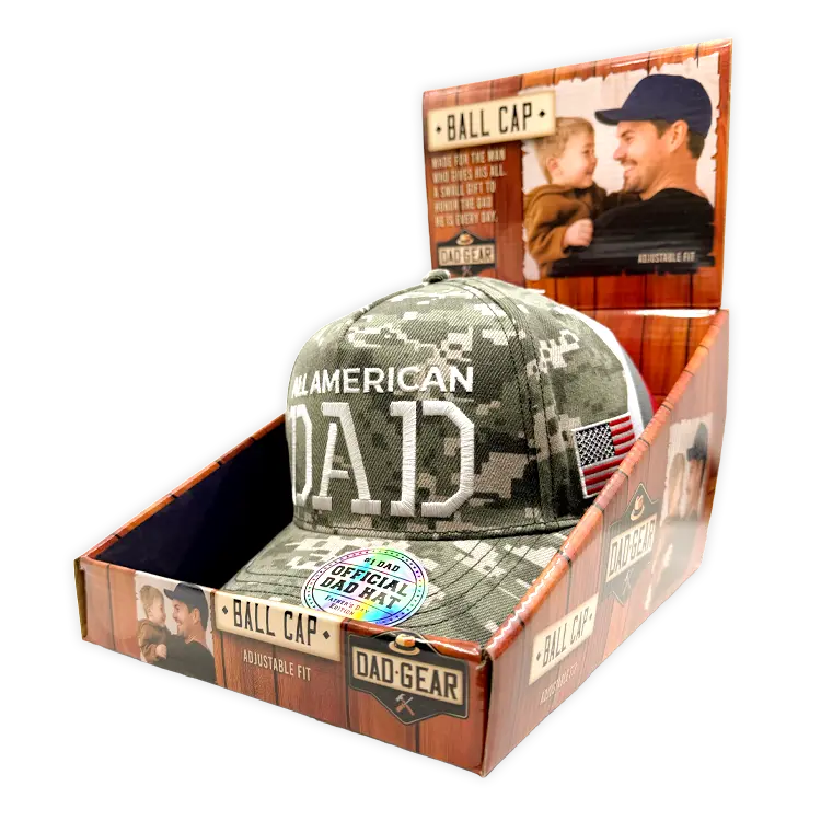 Patriotic Father's Day Ball Cap Hat - 6 Pieces Per Retail Ready Display 26554 1