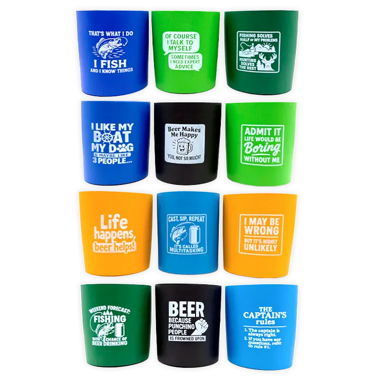 Neoprene Can And Bottle Cooler Assortment - 12 Pieces Per Retail Ready Display 26565 2