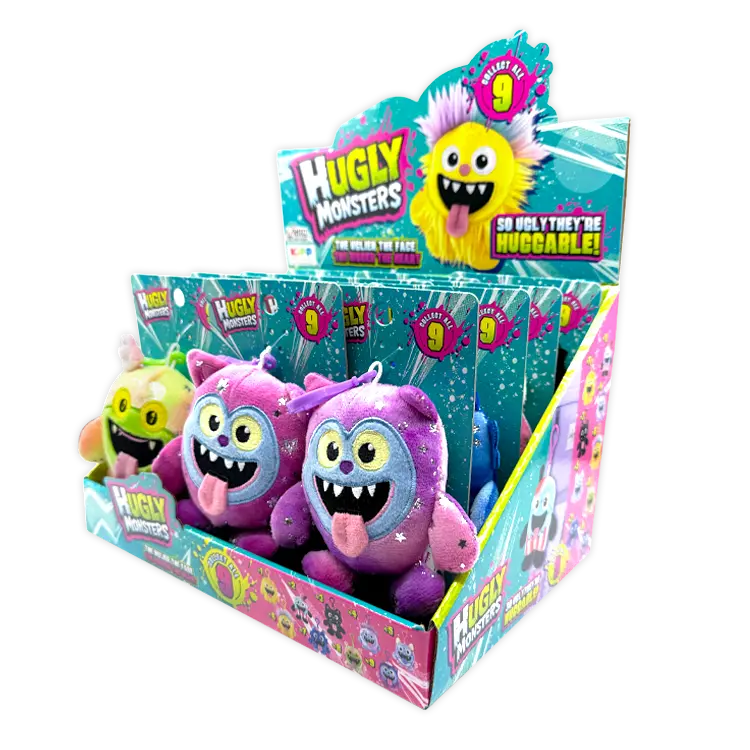 Hugly Monster Plush Keychain - 12 Pieces Per Retail Ready Display 26614 1
