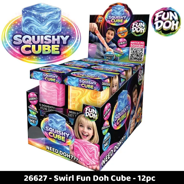 Fun Doh Swirl Fun Doh Cube - 12 Pieces Per Retail Ready Display 26627 1