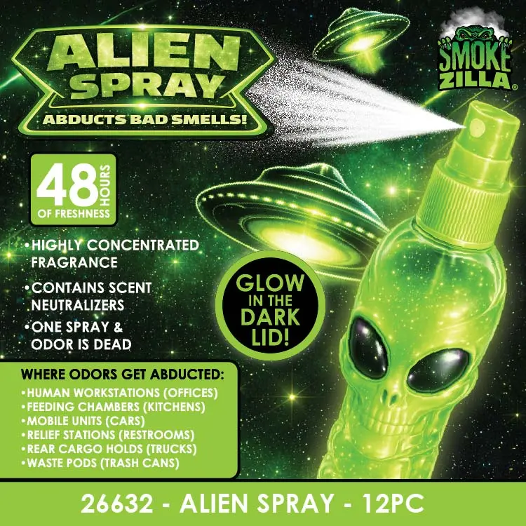 Air Freshener Alien Odor Spray - 12 Pieces Per Retail Ready Display 26632 1