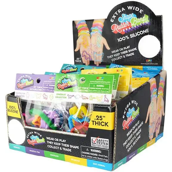 Silicone Extra Wide Shaped Bracelet Pack - 24 Pieces Per Retail Ready Display 26640 1