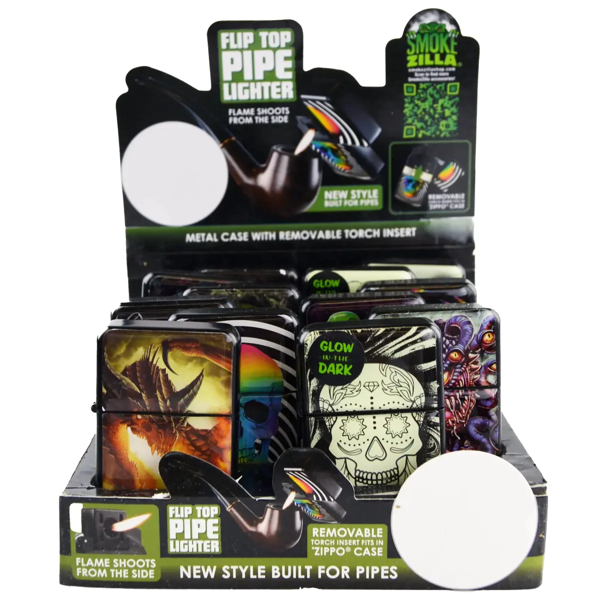 Metal Flip Top Pipe Torch Lighter - 12 Pieces Per Retail Ready Display 26669 2
