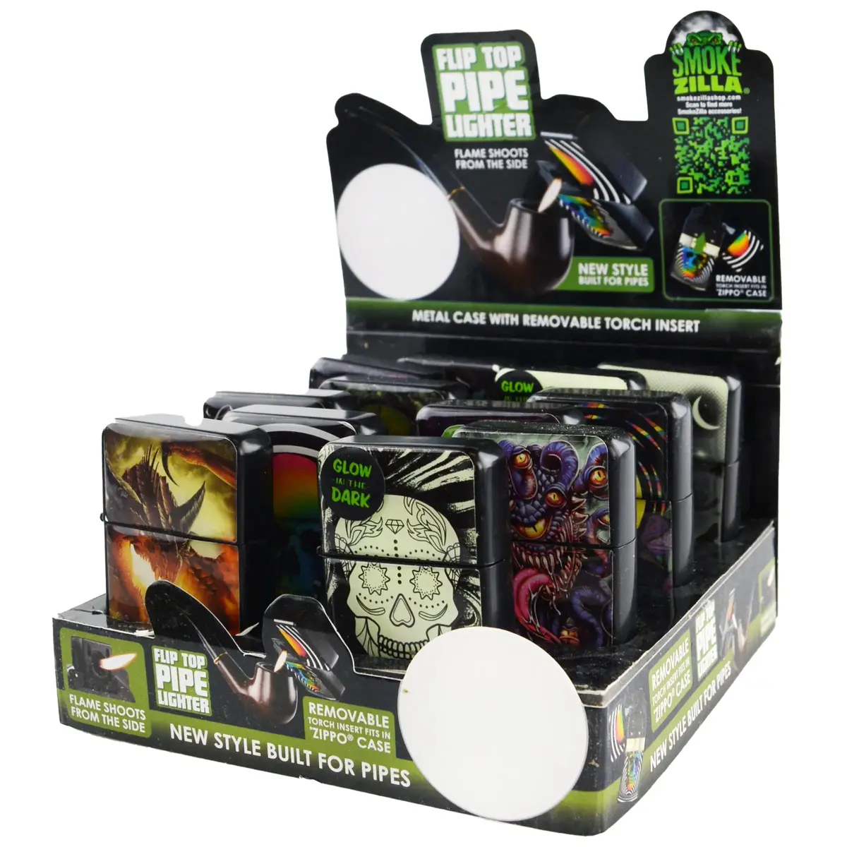 Metal Flip Top Pipe Torch Lighter - 12 Pieces Per Retail Ready Display 26669 1