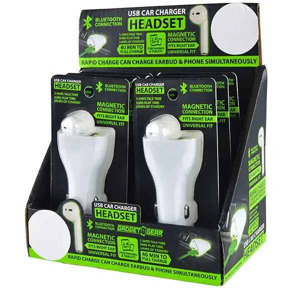 Car Charger Usb Port With Earbud - 6 Pieces Per Retail Ready Display 26808 1