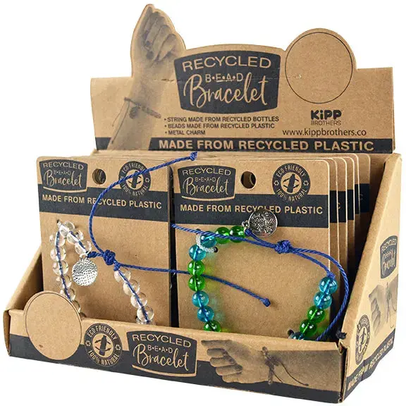Recycled Bead Bracelet - 12 Pieces Per Retail Ready Display 28187 1