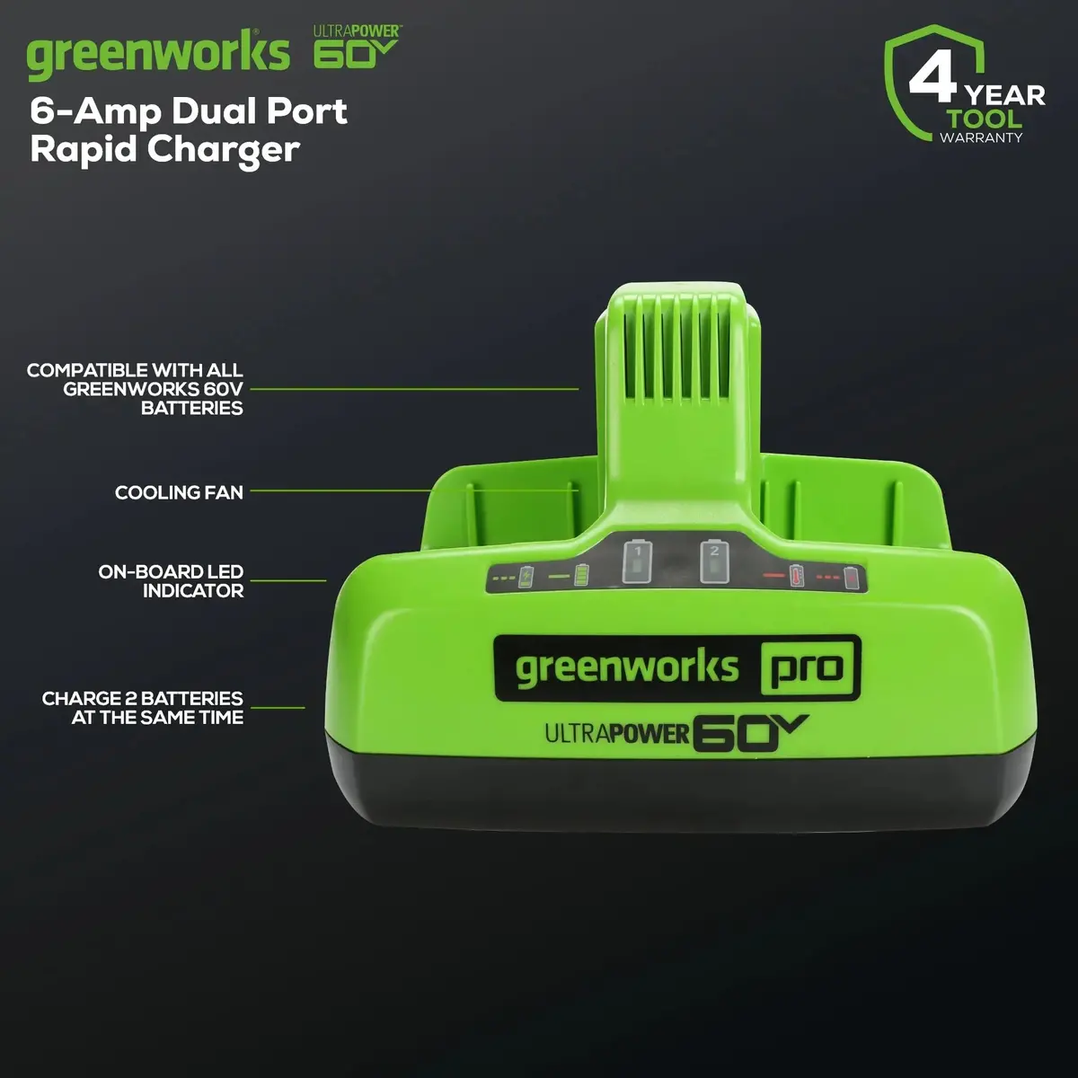 Pro 60V Ultrapower 6 Amp Dual-Port Battery Charger 2