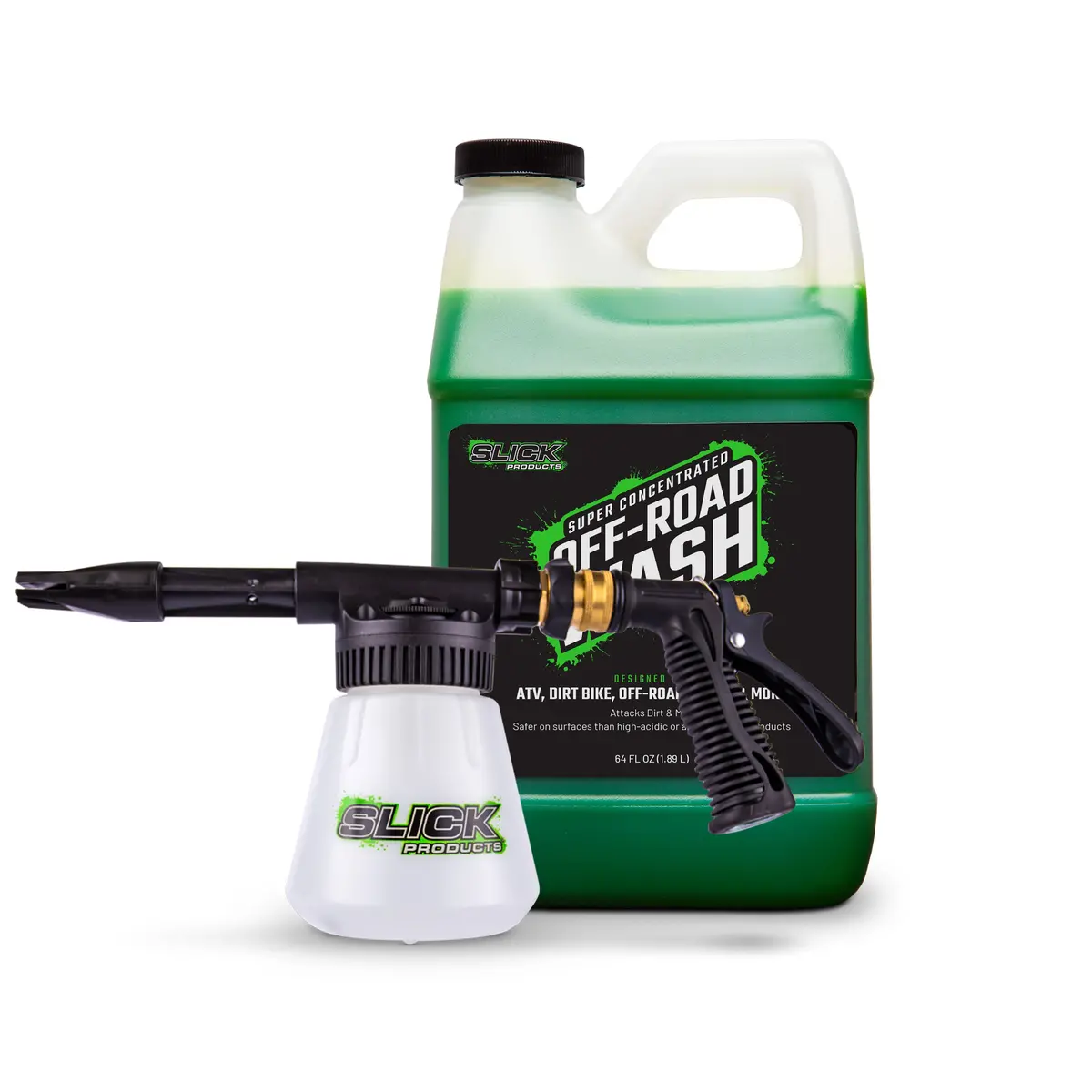 Slick Products Sp1136 Hose-Powered Foam Gun Bundle | W/ Off-Road Wash Concentrate | Adjustable Dial | Instant Foam Wash 1