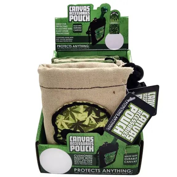 Canvas Accessories Pouch With Patch - 6 Pieces Per Retail Ready Display 30031 2