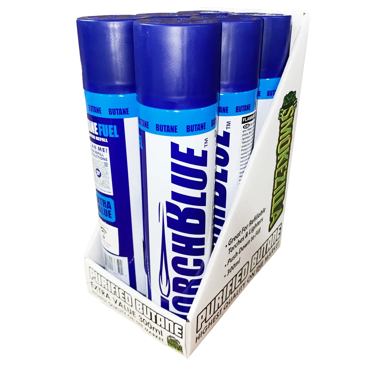 300Ml Bulk Torch Blue Butane Refill - 6 Pieces Per Retail Ready Display 40784 1