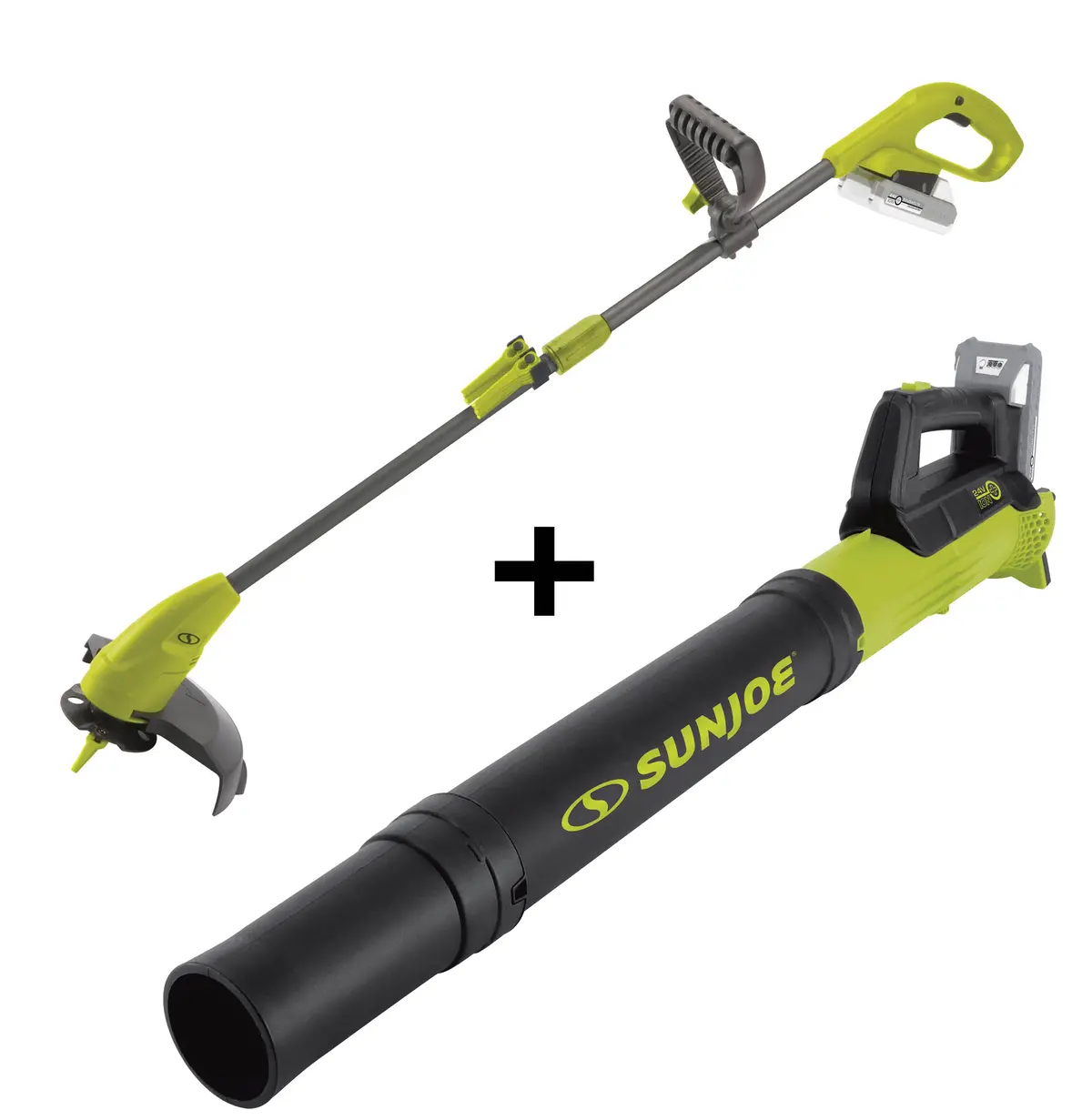 Sun Joe 24V-Tb-Gt50-Lte 24-Volt* Ionmax Cordless Grass Trimmer & Cordless Turbine Jet Blower Bundle | W/ 2.0-Ah Battery And Charger, Additional Nylon Grass Blades 1