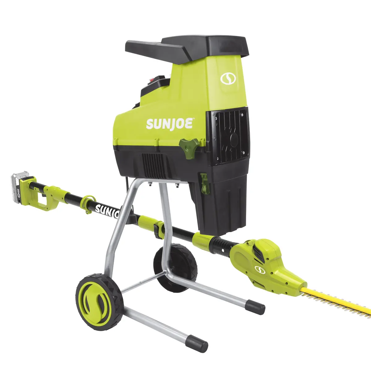 Sun Joe Hedge-Bdl Hedger/Chipper Bundle | W/ 24-Volt Hedger Kit And Electric Chipper/Shredder 1
