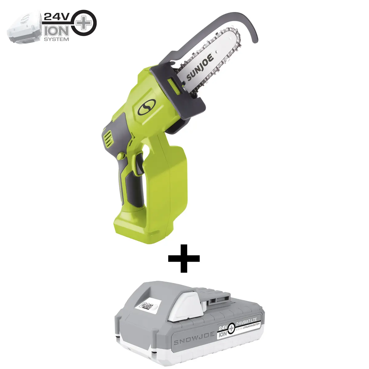 Sun Joe 24V-Hcs-Lte 24-Volt* Ionmax Cordless Handheld Chainsaw | 5-Inch Pruning Saw Kit | W/ 2.0-Ah Battery + Charger 1